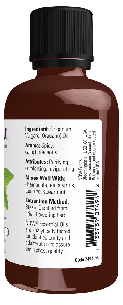 NOW Essential Oils, Oregano Oil, Steam Distilled, Undiluted, 2 fl. oz