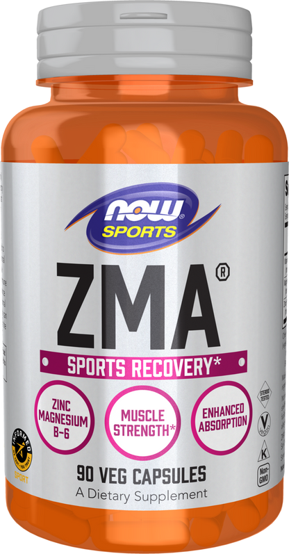 NOW Sports, ZMA, Enhanced Absorption, Sports Recovery*, 90 Veg Caps