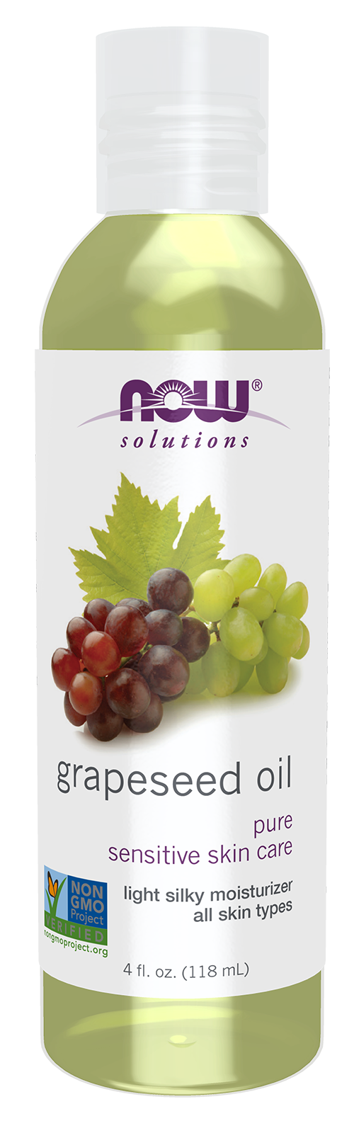 NOW Solutions, Grapeseed Oil, Sensitive Skin & All Skin Types, 4 fl. oz
