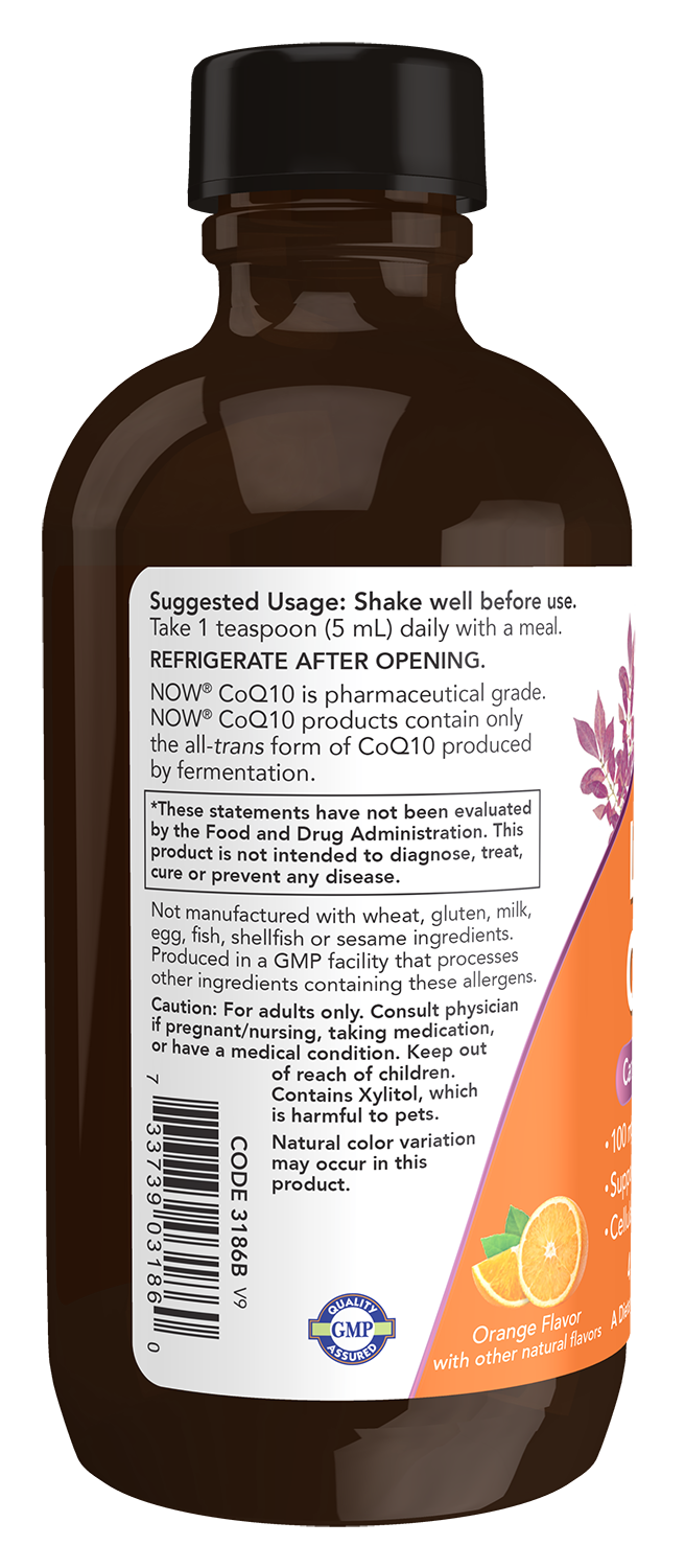 NOW Supplements, CoQ10 Liquid, 100 mg per Teaspoon, 4 fl. oz